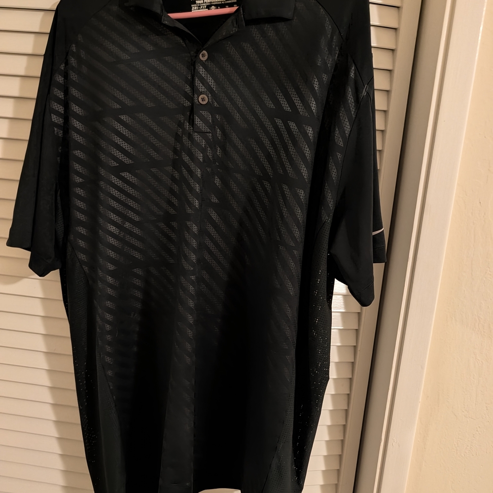 Men's Black Nike Golf Shirt, XL, Like New